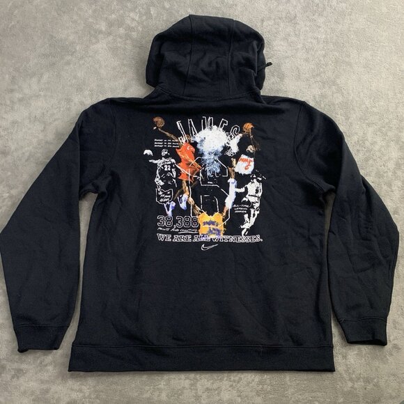 Nike Hoodie Mens XL LeBron James NBA Scoring Title Record Pullover Black Sweater - Picture 2 of 9